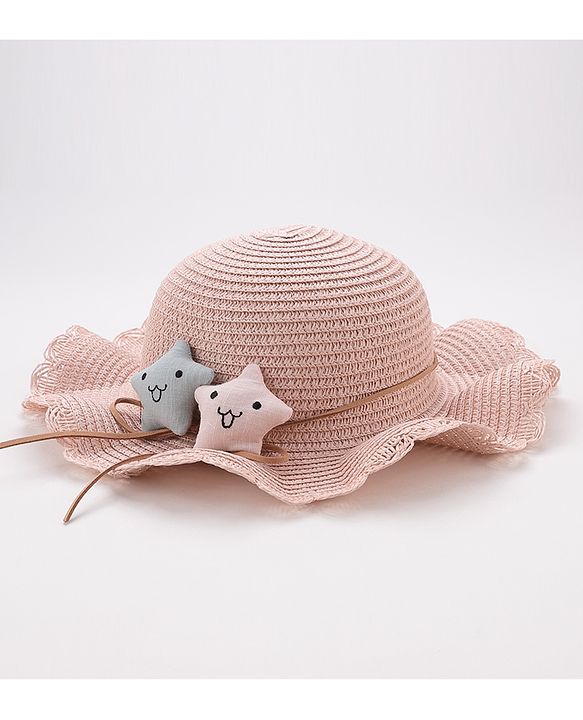 Babyhug Straw Hat Star Design - Pink