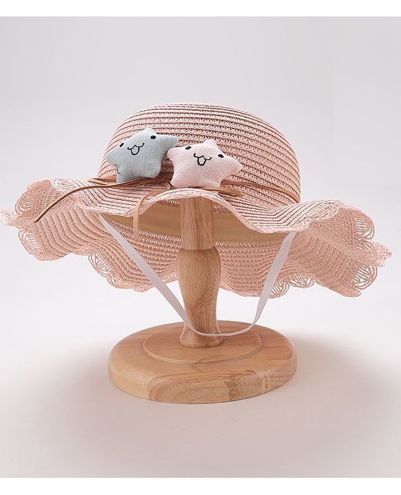 Babyhug Straw Hat Star Design - Pink