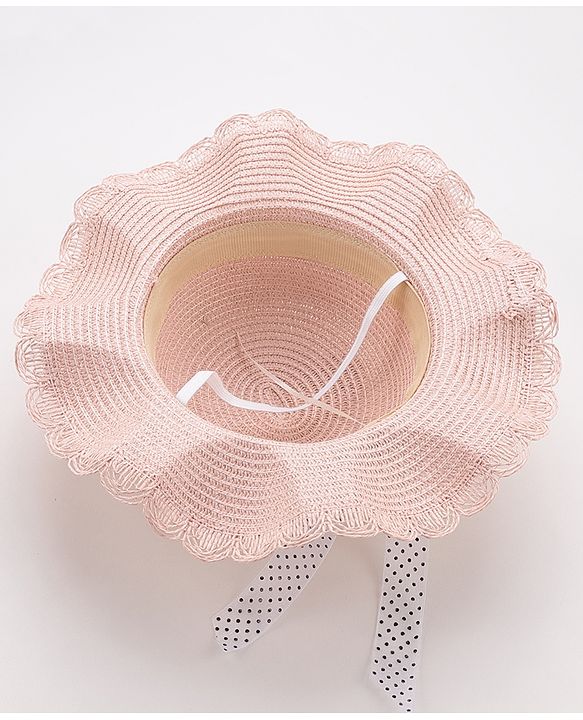 Babyhug Straw Hat Floral Design - Pink