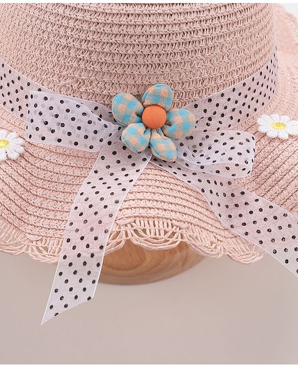 Babyhug Straw Hat Floral Design - Pink