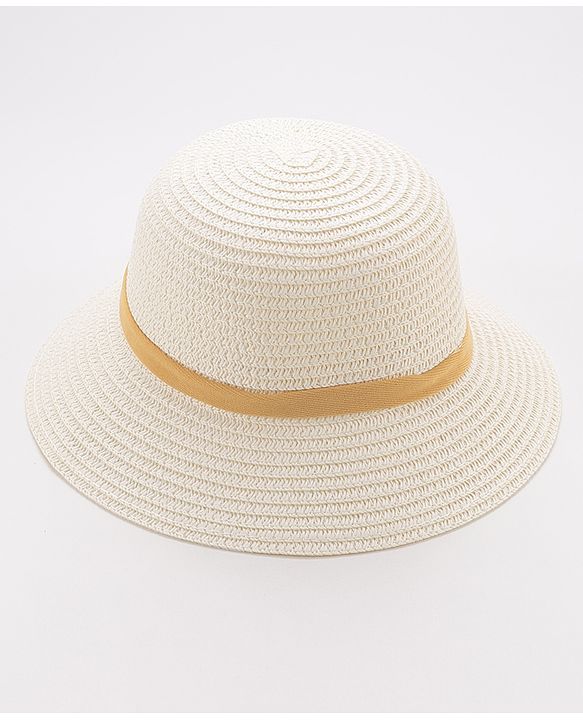 Babyhug Straw Hat Bow Design - White