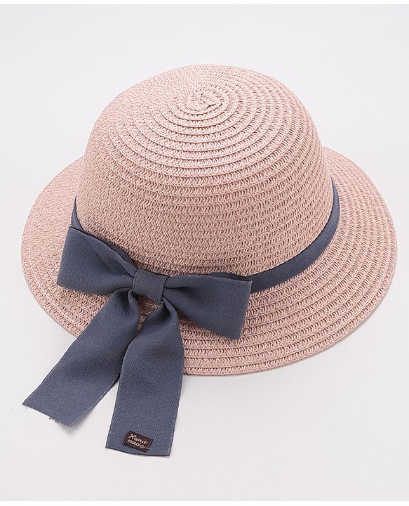 Babyhug Straw Hat Bow Design - Pink