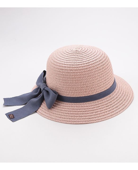 Babyhug Straw Hat Bow Design - Pink