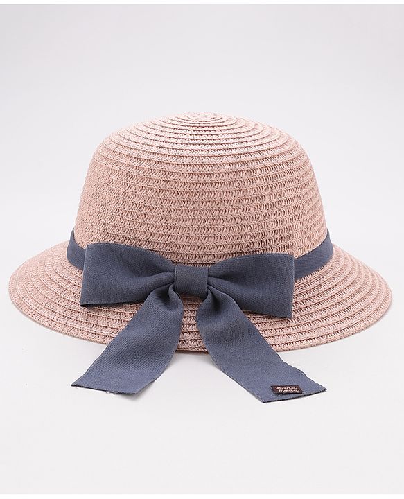 Babyhug Straw Hat Bow Design - Pink