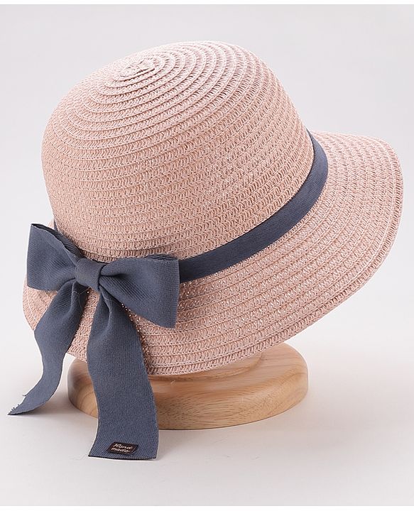 Babyhug Straw Hat Bow Design - Pink