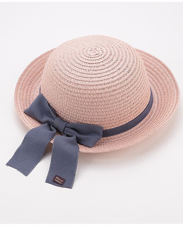 Babyhug Straw Hat Bow Design - Pink