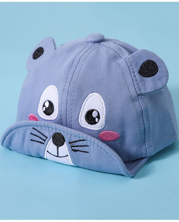 Babyhug Baseball Cap Bear Design Blue - Diameter 16 cm