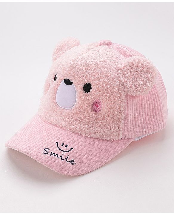Babyhug Baseball Cap Bear Design Pink - Diameter 16 cm