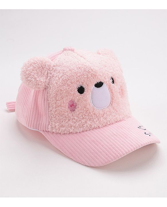 Babyhug Baseball Cap Bear Design Pink - Diameter 16 cm