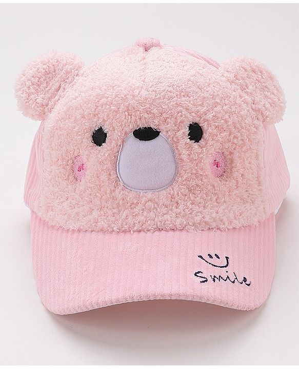 Babyhug Baseball Cap Bear Design Pink - Diameter 16 cm