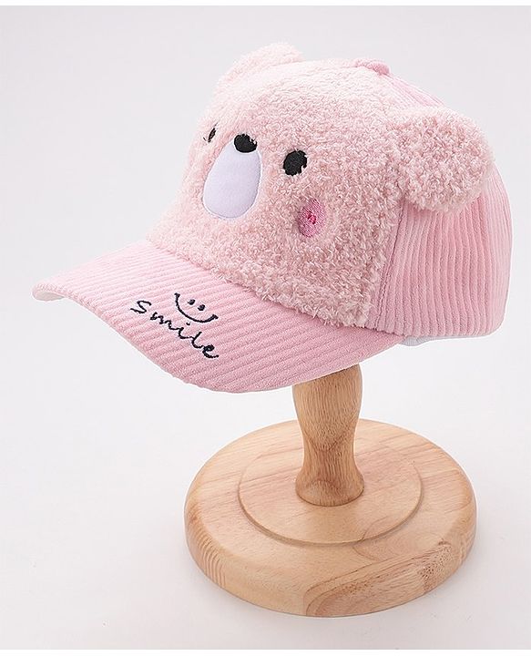 Babyhug Baseball Cap Bear Design Pink - Diameter 16 cm