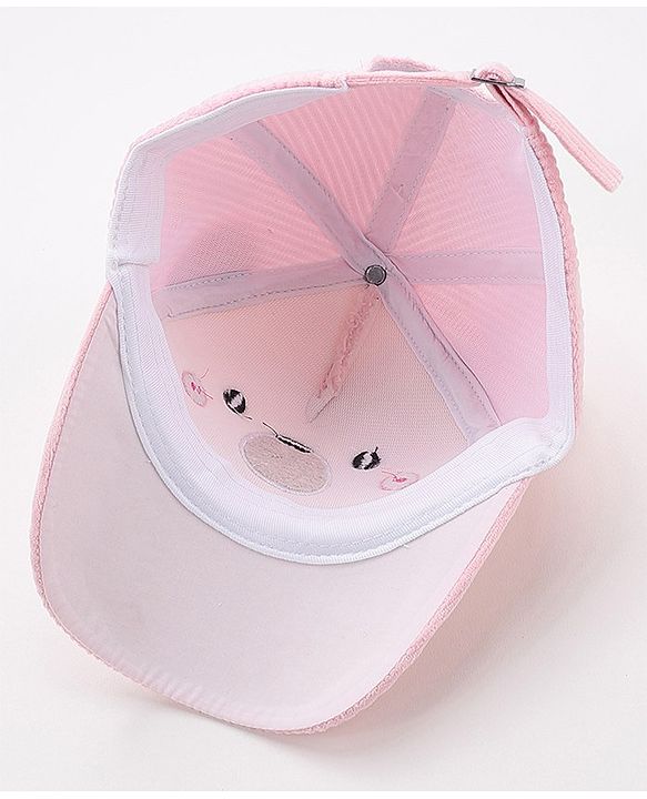 Babyhug Baseball Cap Bear Design Pink - Diameter 16 cm