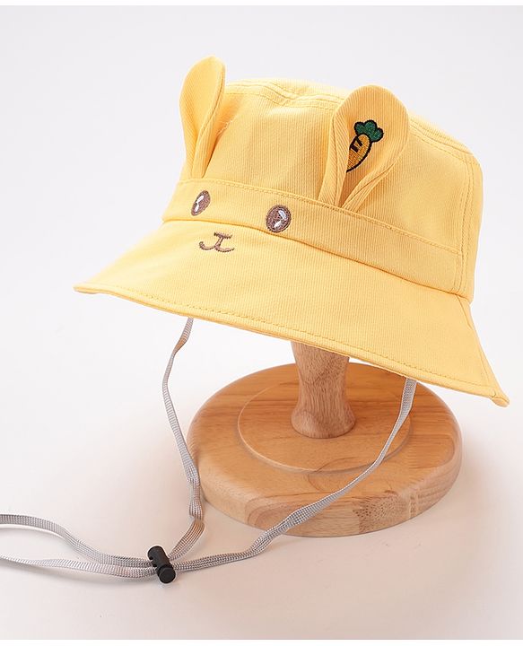 Babyhug Bucket Hat Bunny Design - Yellow