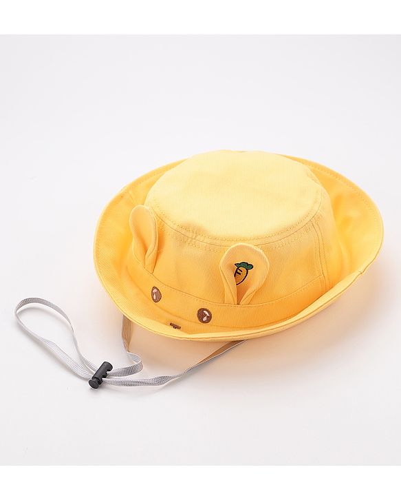 Babyhug Bucket Hat Bunny Design - Yellow