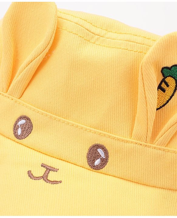 Babyhug Bucket Hat Bunny Design - Yellow