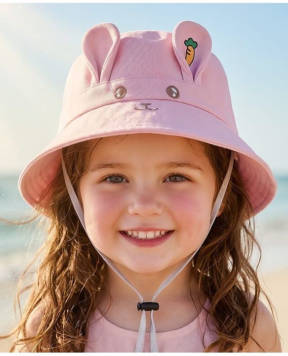Babyhug Bucket Hat Bunny Design - Pink
