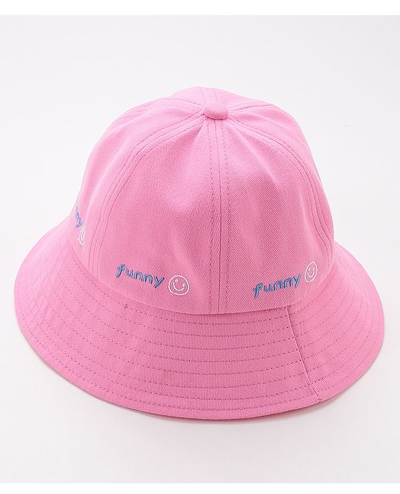 Babyhug Bucket Hat Smiley Design - Pink