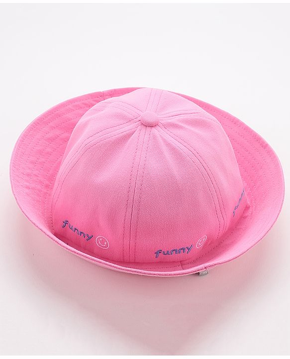 Babyhug Bucket Hat Smiley Design - Pink