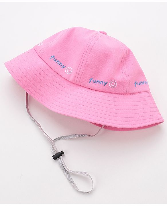 Babyhug Bucket Hat Smiley Design - Pink