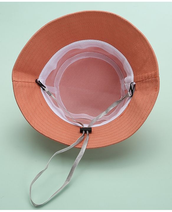 Babyhug Bucket Hat Floral Design Peach - Diameter 18.5 cm