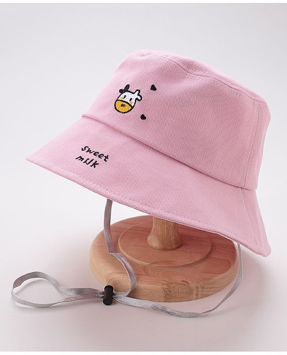 Babyhug Bucket Hat Cow Print Pink - Diameter 18 cm