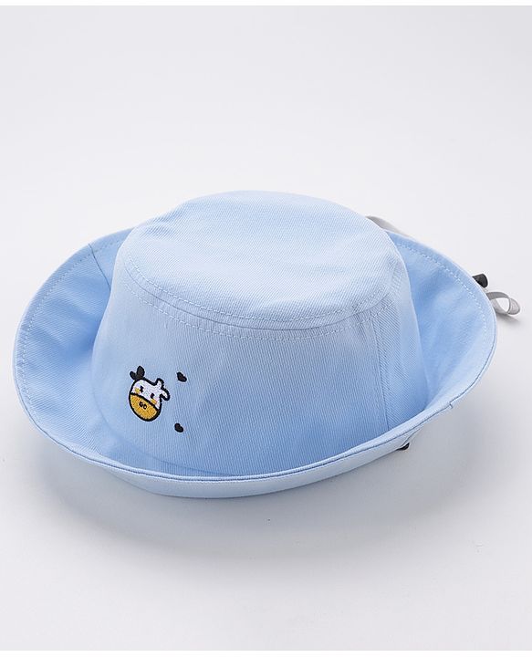 Babyhug Bucket Hat Cow Print Blue - Diameter 18 cm