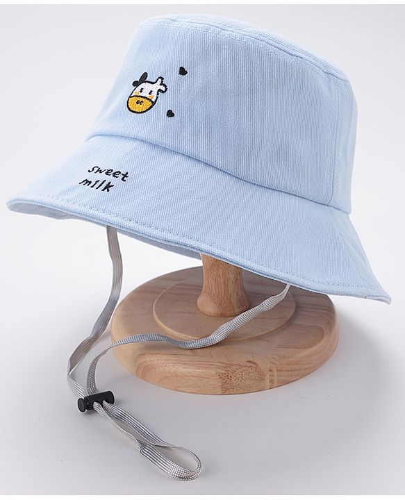 Babyhug Bucket Hat Cow Print Blue - Diameter 18 cm