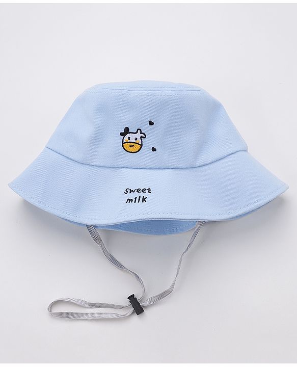 Babyhug Bucket Hat Cow Print Blue - Diameter 18 cm