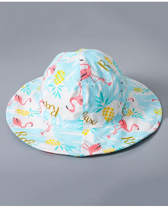 Babyhug Cotton Bucket Hat Floral Print - Blue