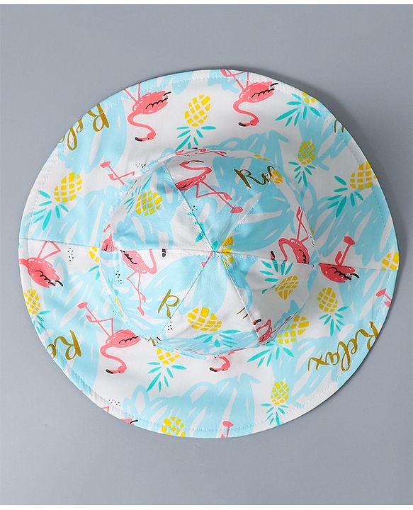 Babyhug Cotton Bucket Hat Floral Print - Blue