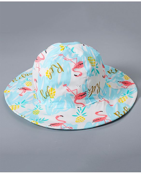 Babyhug Cotton Bucket Hat Floral Print - Blue