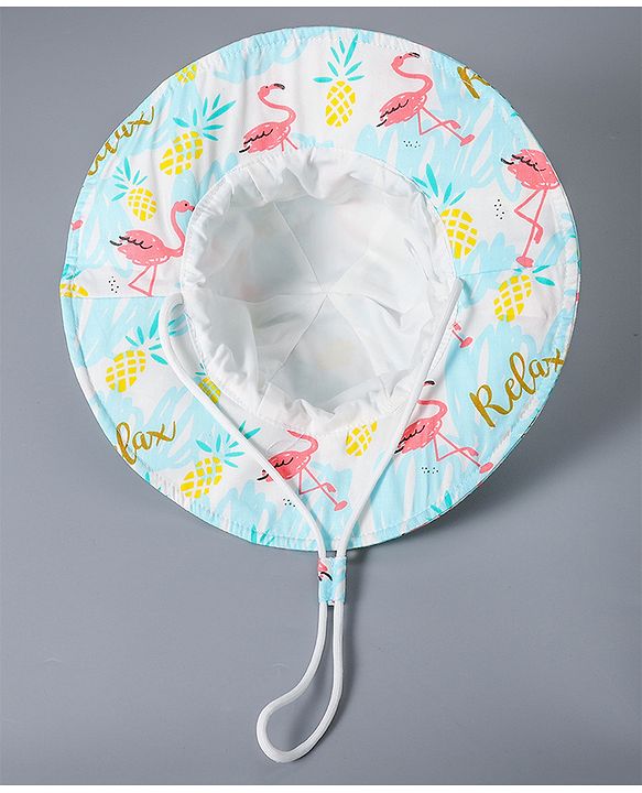 Babyhug Cotton Bucket Hat Floral Print - Blue