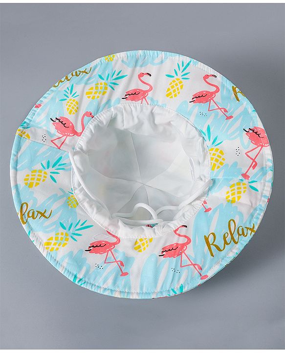 Babyhug Cotton Bucket Hat Floral Print - Blue