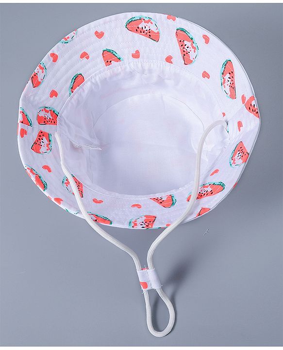 Babyhug Bucket Hat Watermelon Print - White