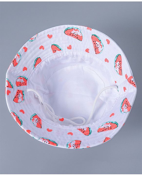 Babyhug Bucket Hat Watermelon Print - White