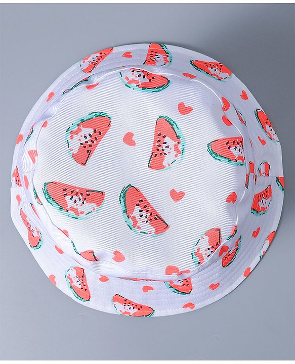 Babyhug Bucket Hat Watermelon Print - White