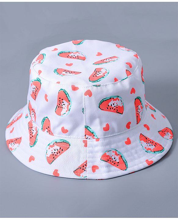 Babyhug Bucket Hat Watermelon Print - White