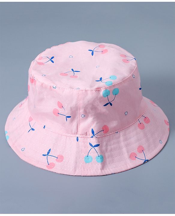 Babyhug Bucket Hat Cherry Print - Pink