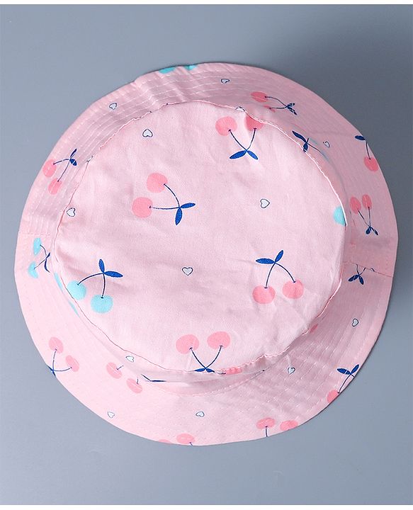 Babyhug Bucket Hat Cherry Print - Pink
