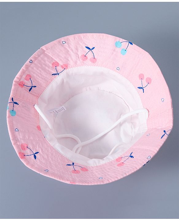 Babyhug Bucket Hat Cherry Print - Pink
