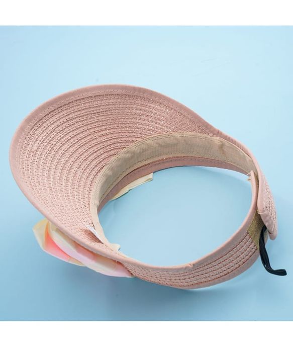 Babyhug Free Size Straw Cap with Bow Applique - Pink