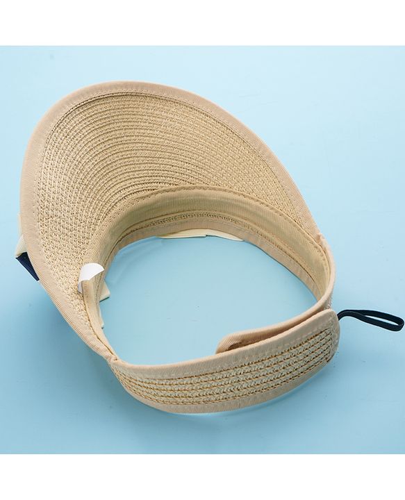 Babyhug Free Size Straw Cap with Bow Applique - Beige