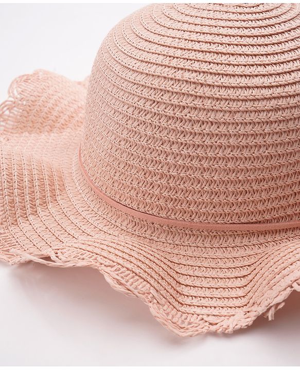 Babyhug Straw Hat Flower Design  Pink - Diameter 18 cm