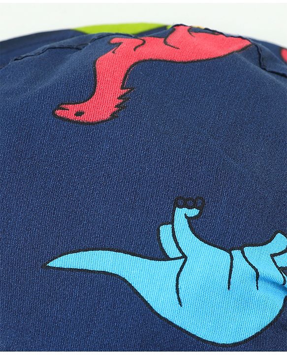 Babyhug Cotton Bucket Hat Dinosaur Print Navy Blue - Diameter 15.5 cm