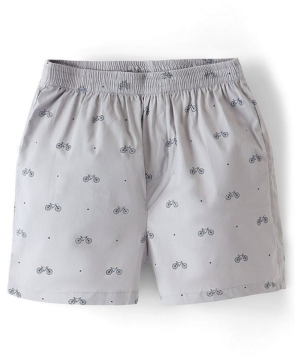 Pine Kids 100% Cotton Woven Boxers With Chitah & Cycle Print Pack Of 2 (Colour May Vary)