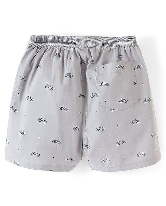 Pine Kids 100% Cotton Woven Boxers With Chitah & Cycle Print Pack Of 2 (Colour May Vary)