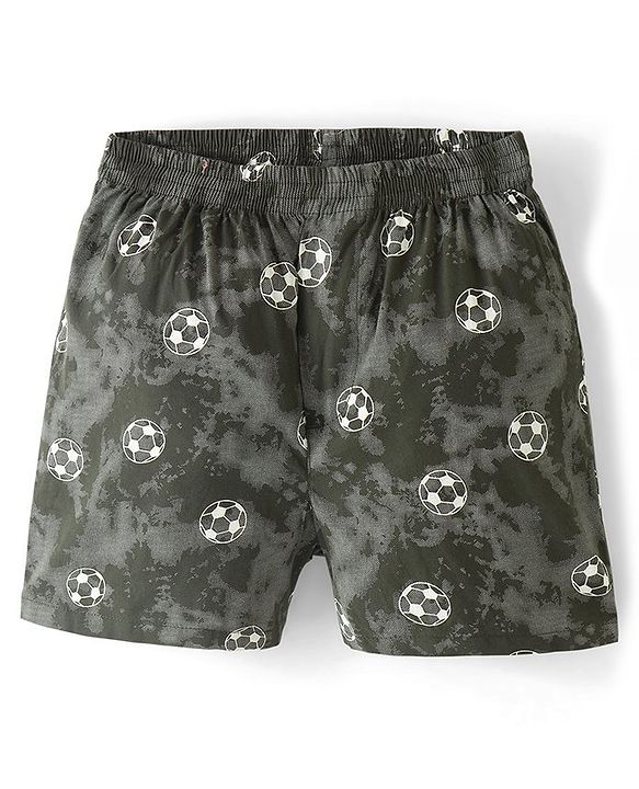 Pine Kids Cotton Woven Inner Wear & Thermals Boxers With Shoe & Football Print Pack Of 2 (Colour May Vary)