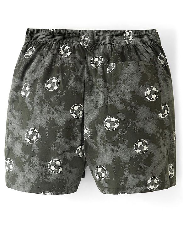 Pine Kids Cotton Woven Inner Wear & Thermals Boxers With Shoe & Football Print Pack Of 2 (Colour May Vary)