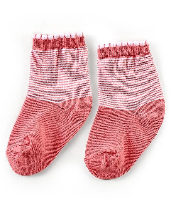 Cutewalk By Babyhug Anti Bacterial Ankle Length Socks Cherry Print Pack Of 3 - White & Red