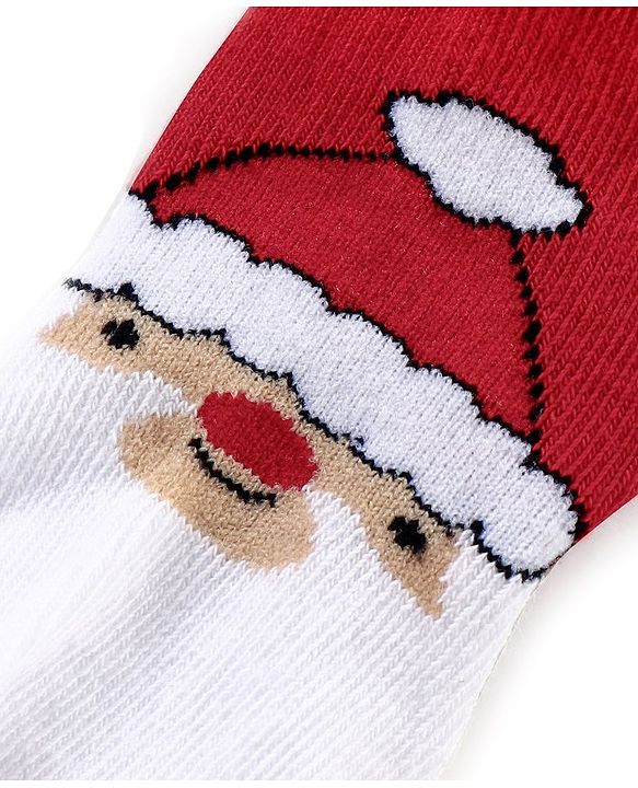 Cutewalk By Babyhug Anti Bacterial Ankle Length Socks Striped Pack Of 3 - White & Red